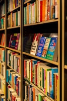 A vibrant orange image representing various book categories.