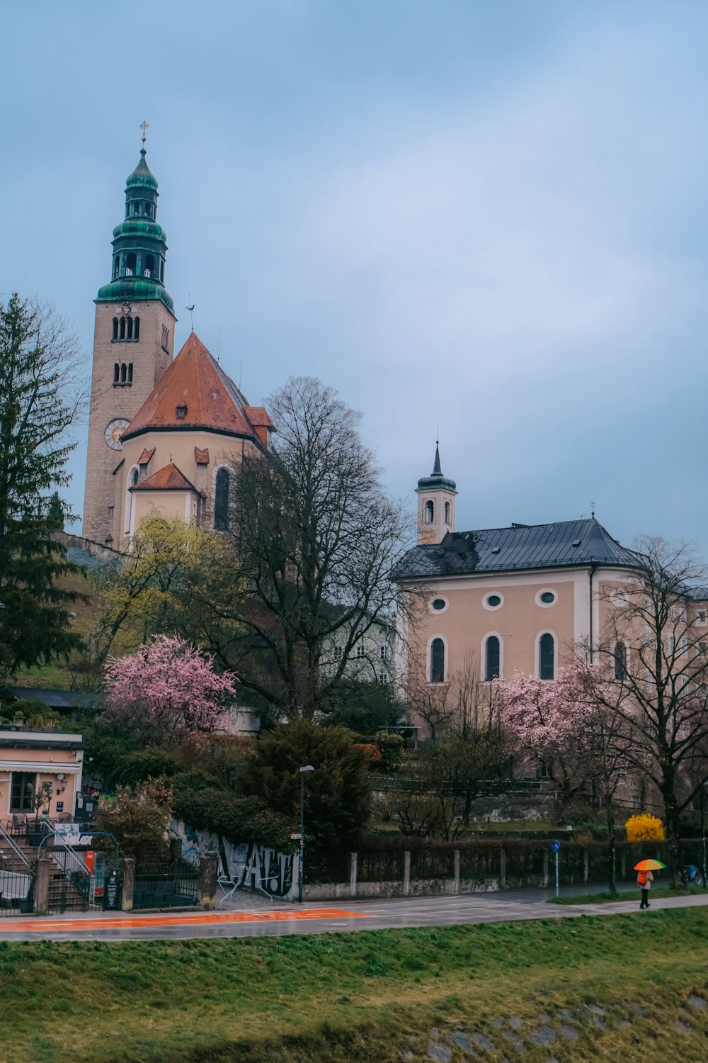 a large building with a clock tower on top of it