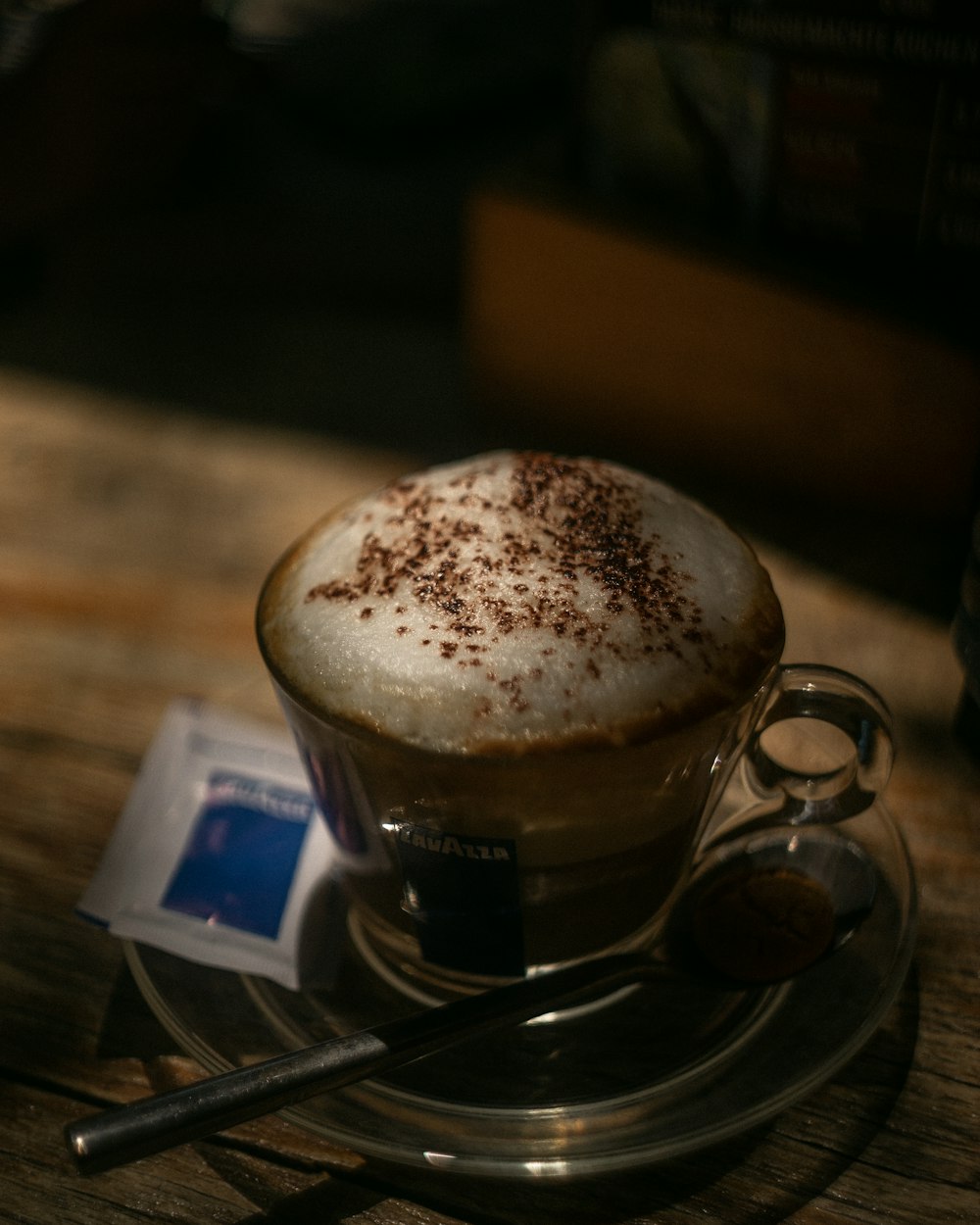 a cup of coffee on a table