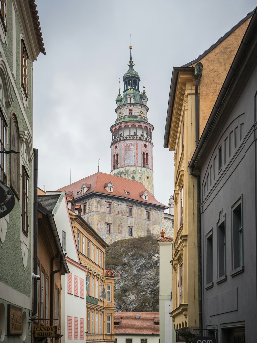 a tall tower with a clock on top of it