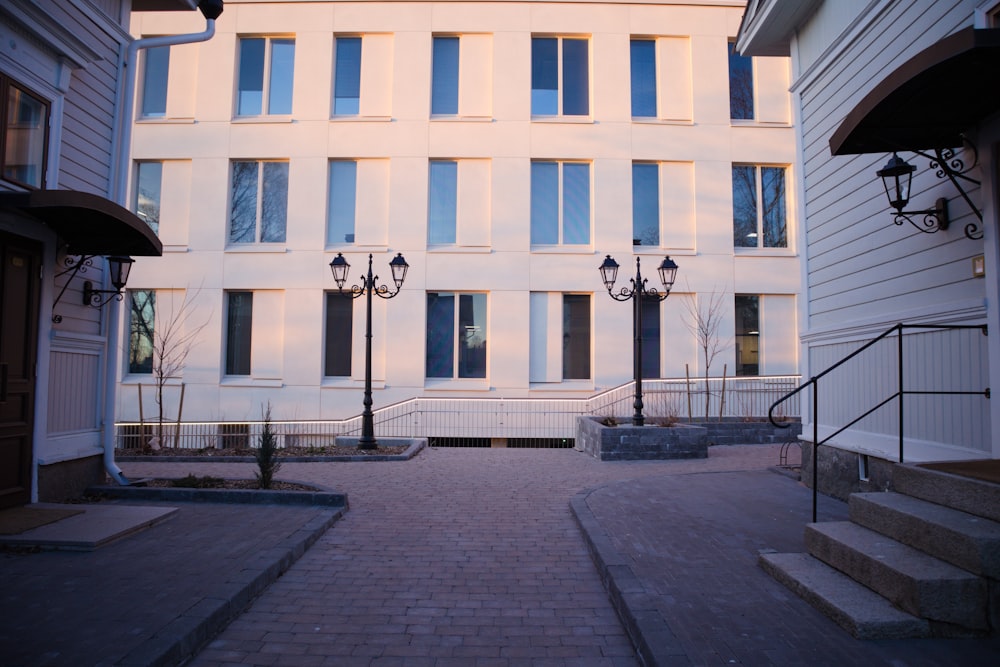 a large white building with a bunch of windows