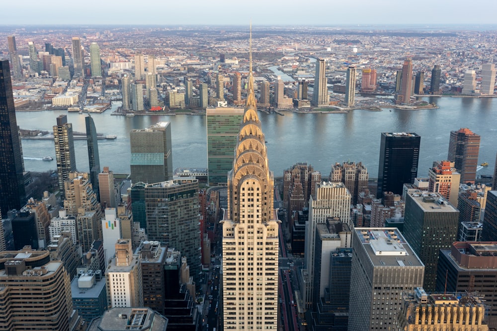 a view of a city from the top of a building