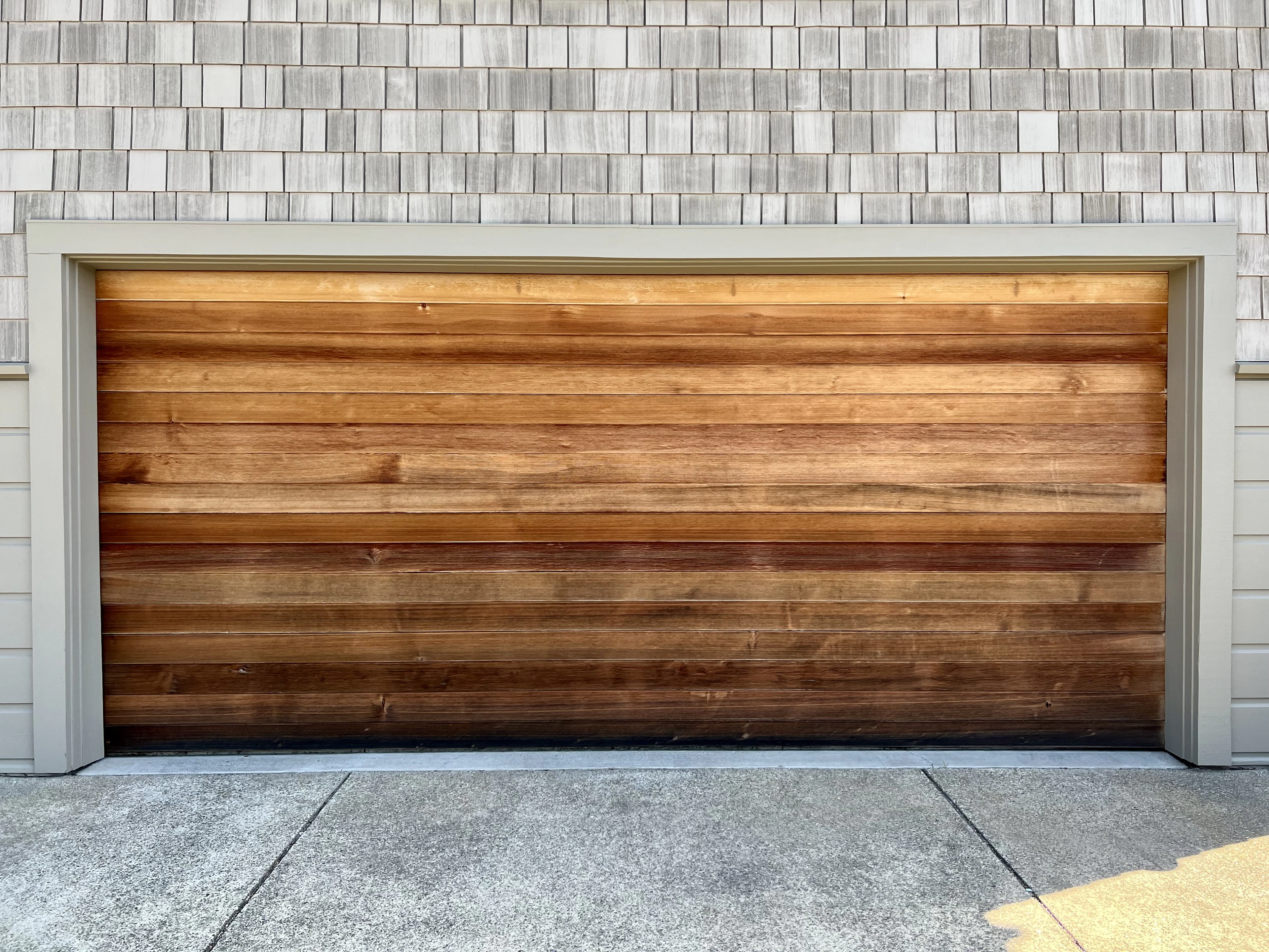 Wooden garage door