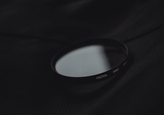 a close up of a lens on a black background