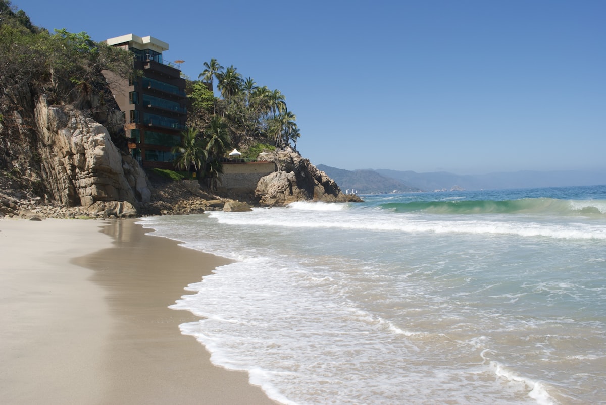Jungle-clad beach on the south shore of Puerto Vallarta