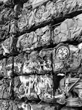 A black and white photo of a rack of shoes