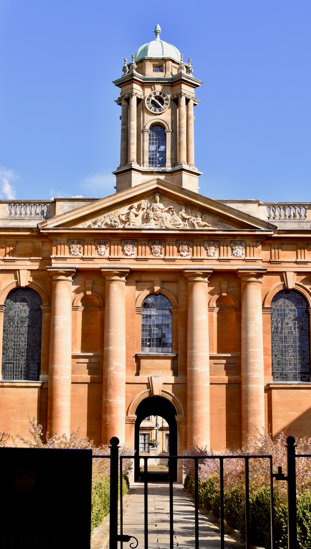 a large building with a clock tower on top of it