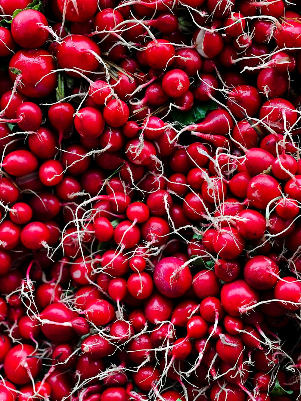 a bunch of radishes are piled up together