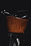 Detailed shot of the tricycle’s sturdy basket filled with groceries.