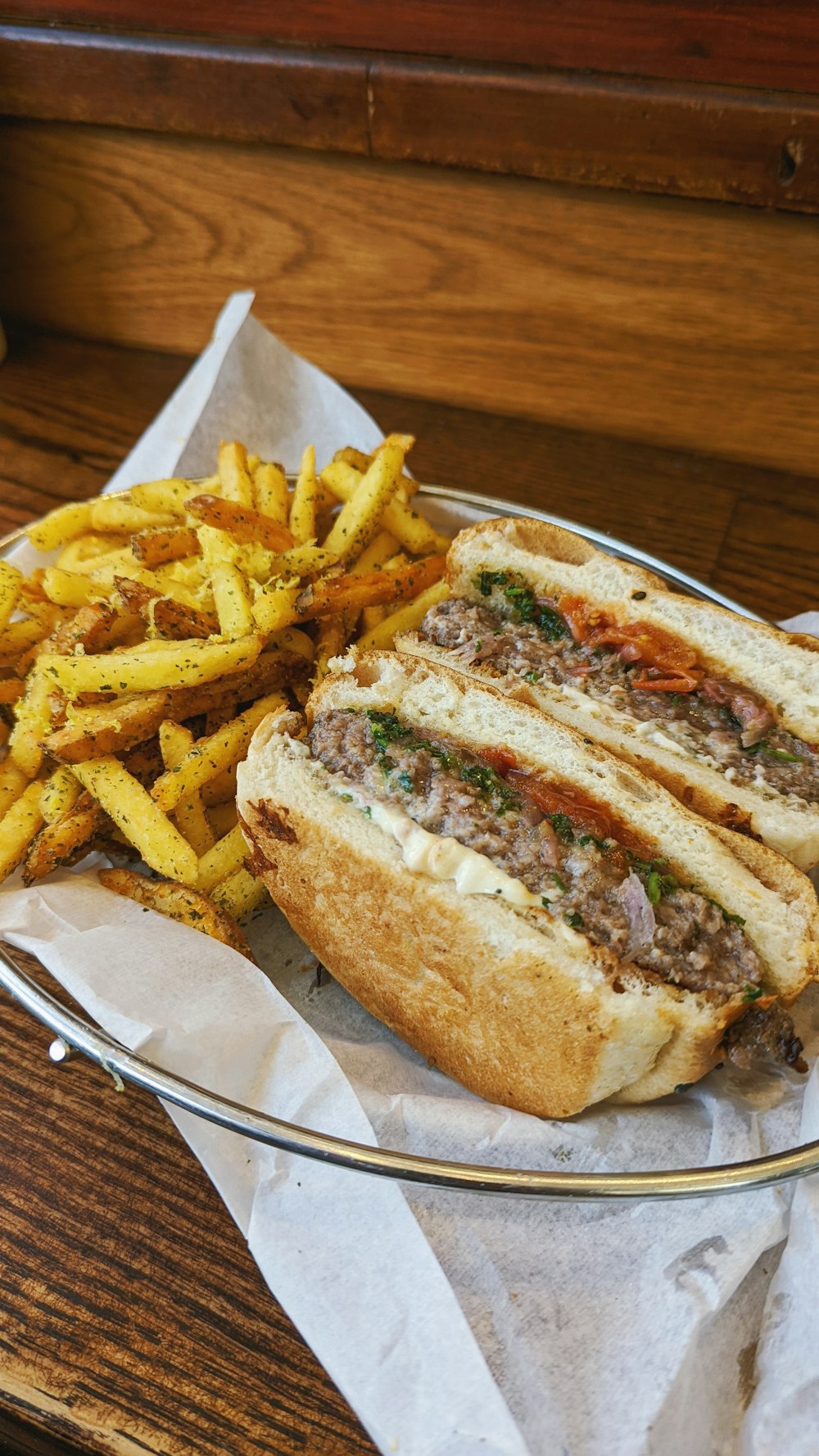 a plate with a sandwich and french fries on it