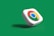a white google logo on a green background