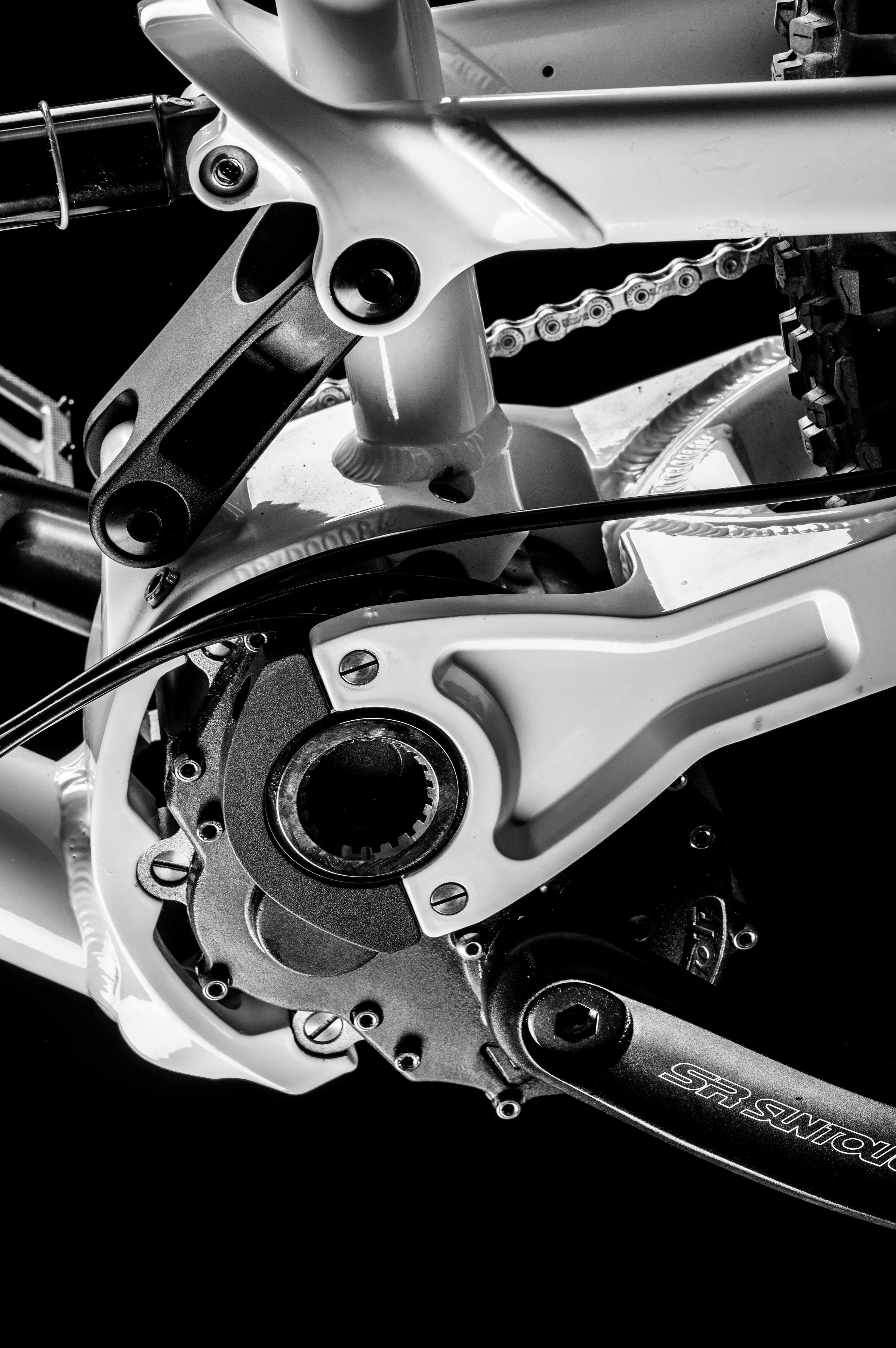 a close up of a bike chain on a bike