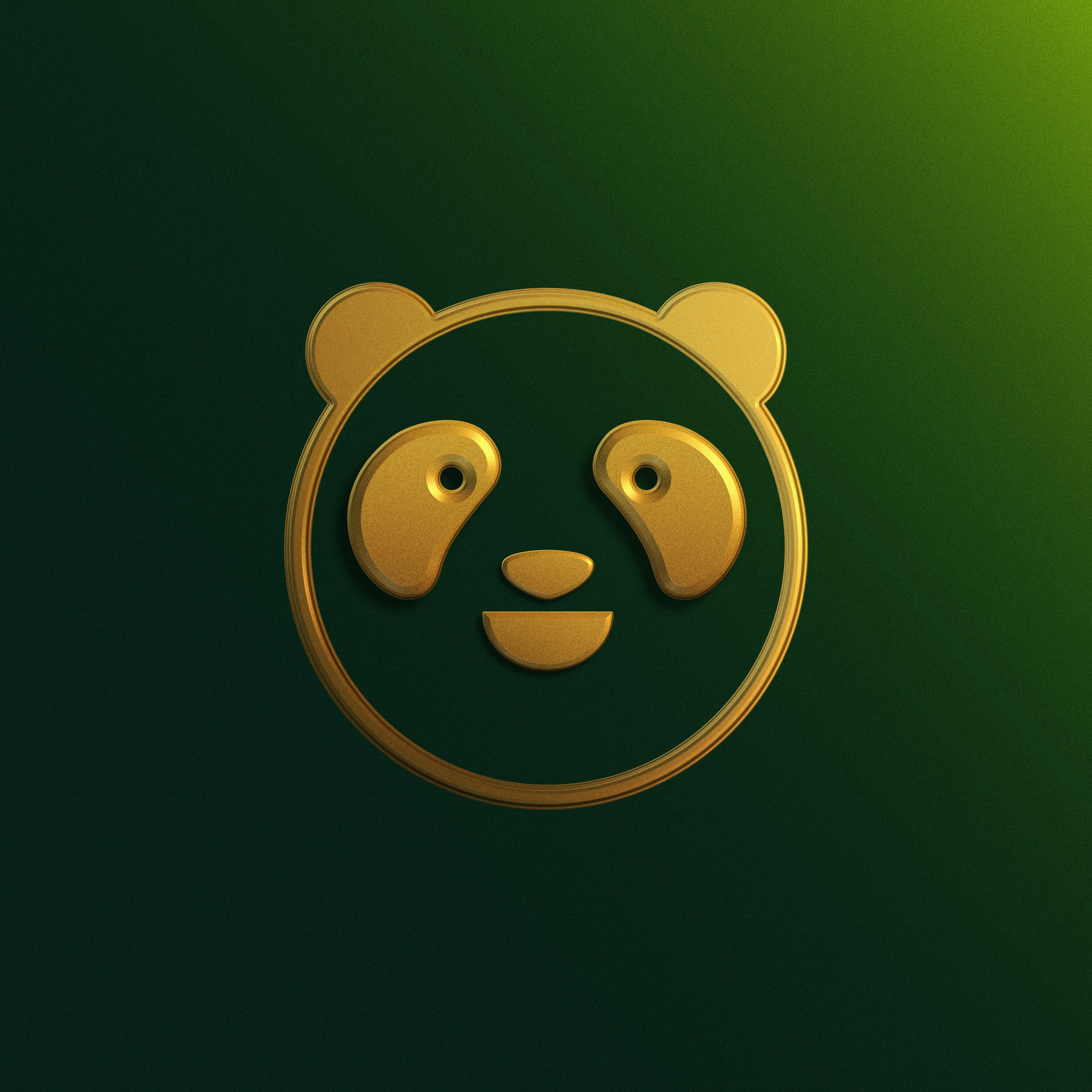 Food Panda 3D Icon Gold Texture