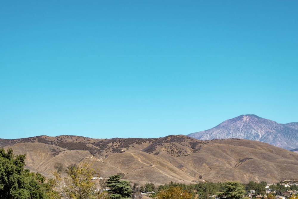 a view of a mountain range in the distance