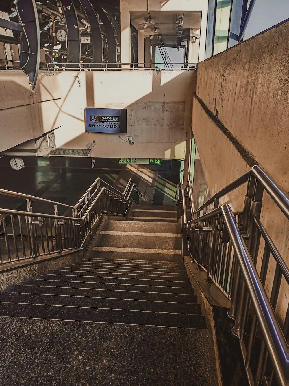 a set of stairs leading up to a building