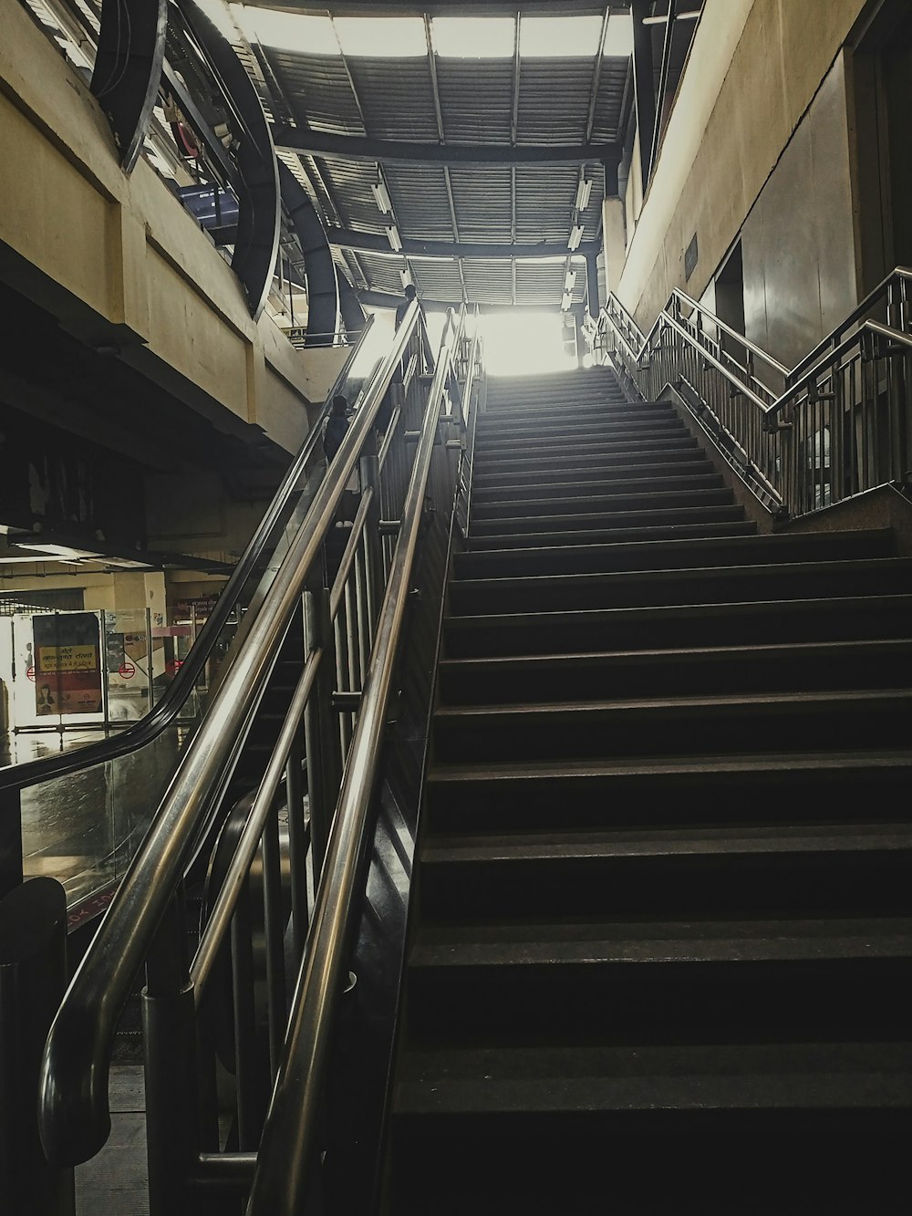 a set of stairs leading up to a building