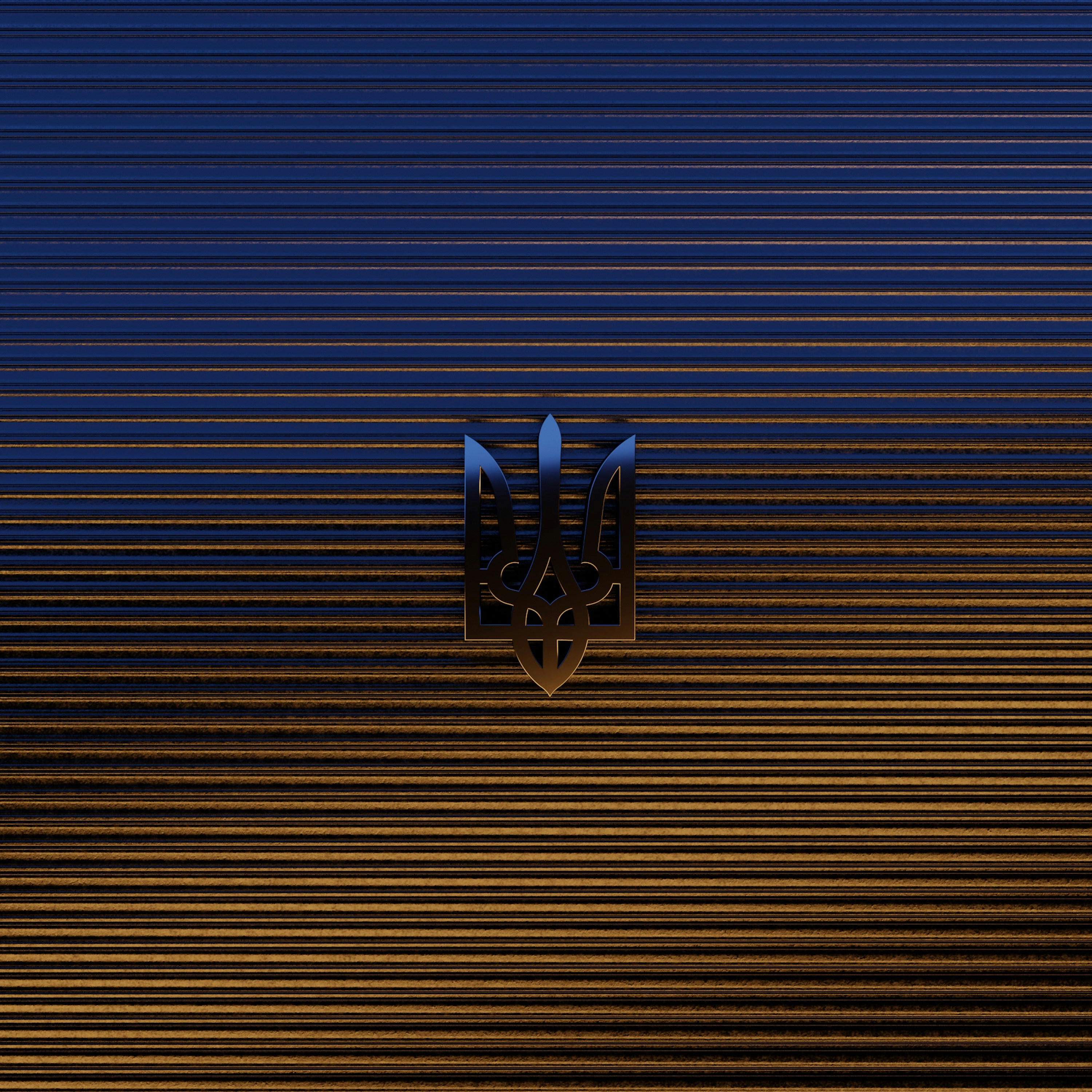 un fondo azul y dorado con un emblema negro y azul