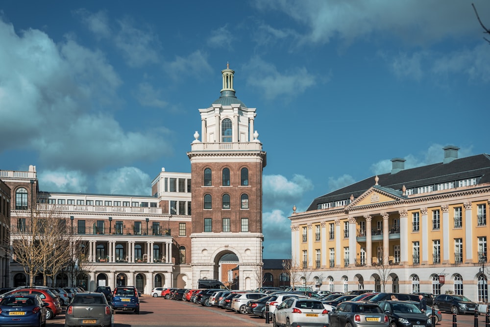 a large building with a clock tower on top of it