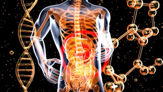 toxins in human body - 3d image 