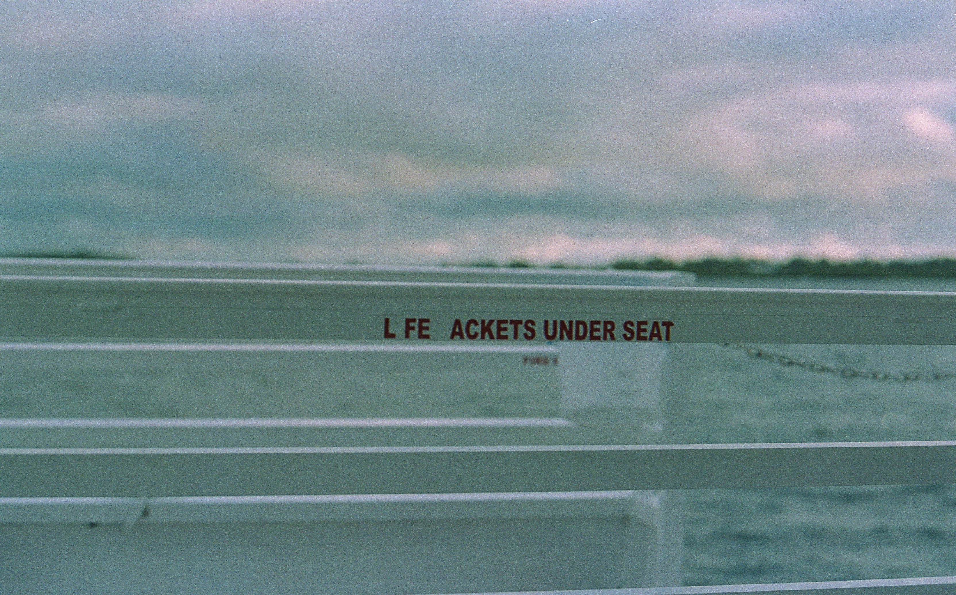 a sign that is on the side of a boat
