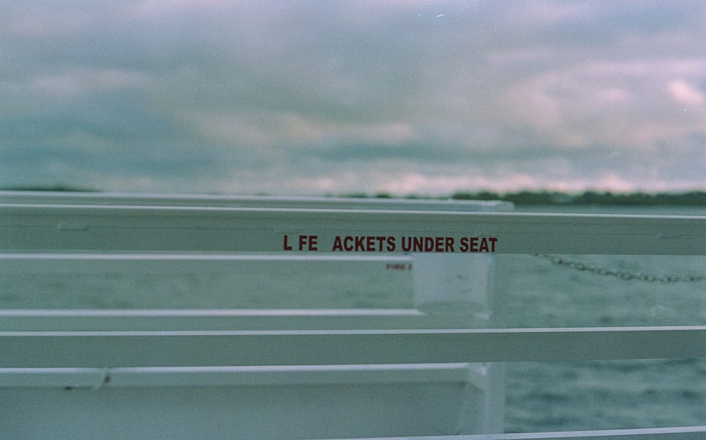 a sign that is on the side of a boat