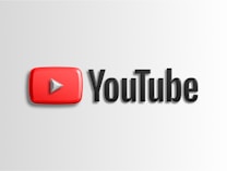 A prominent YouTube logo with a red play button icon on the left and the word 'YouTube' in bold black letters on the right, set against a light gray background.