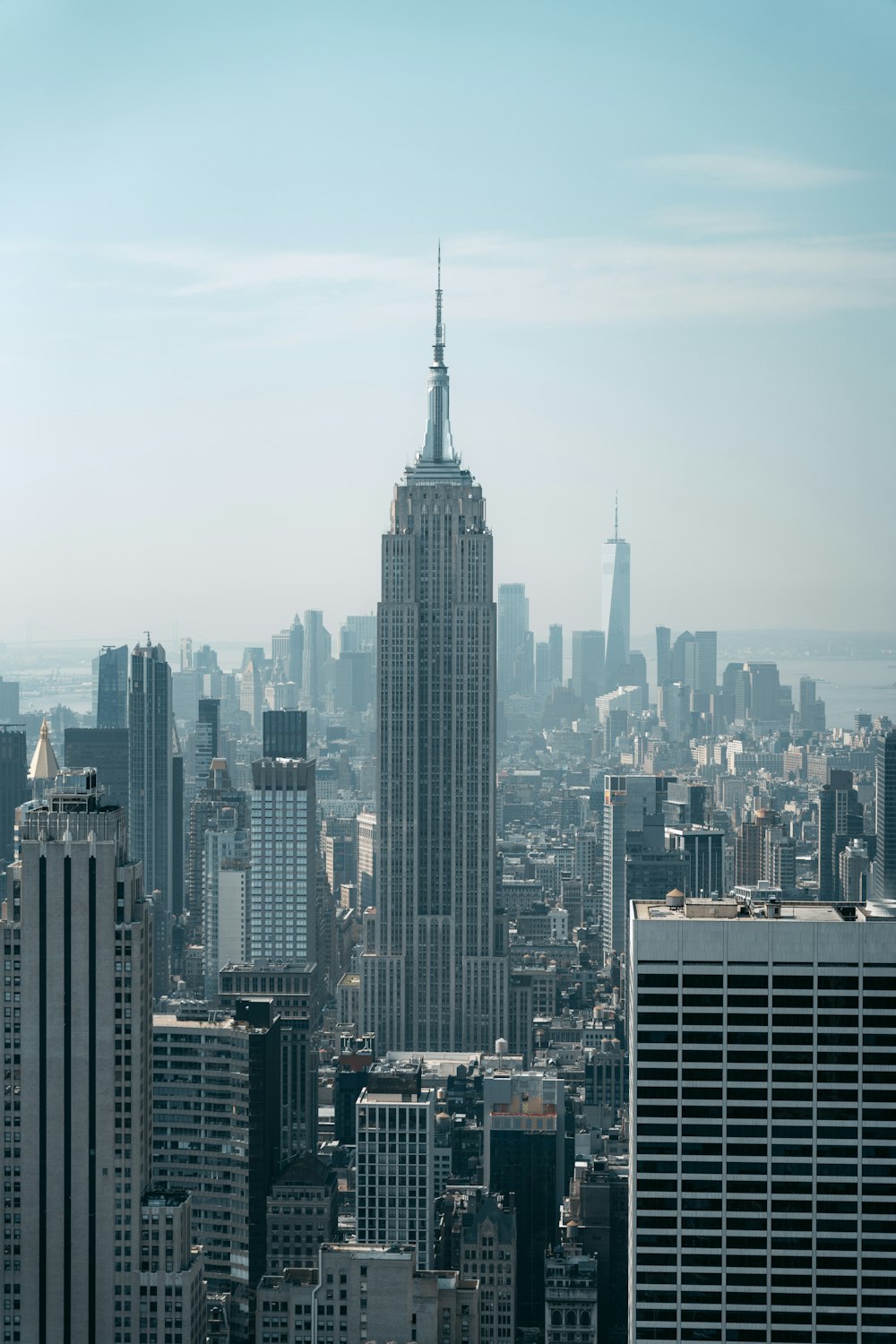 a view of a large city with tall buildings