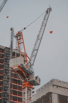 a crane that is on top of a building