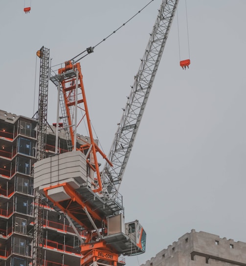 a crane that is on top of a building