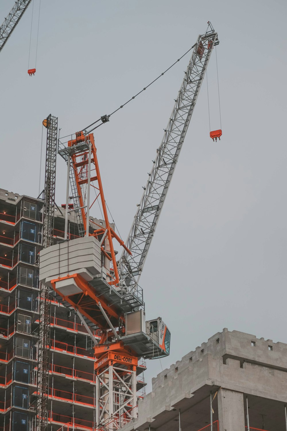 a crane that is on top of a building