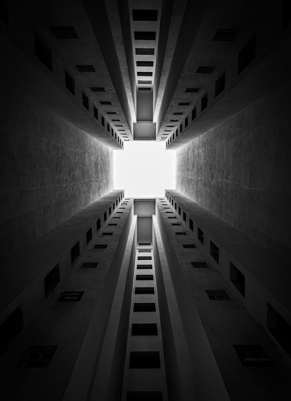 a black and white photo of a tunnel