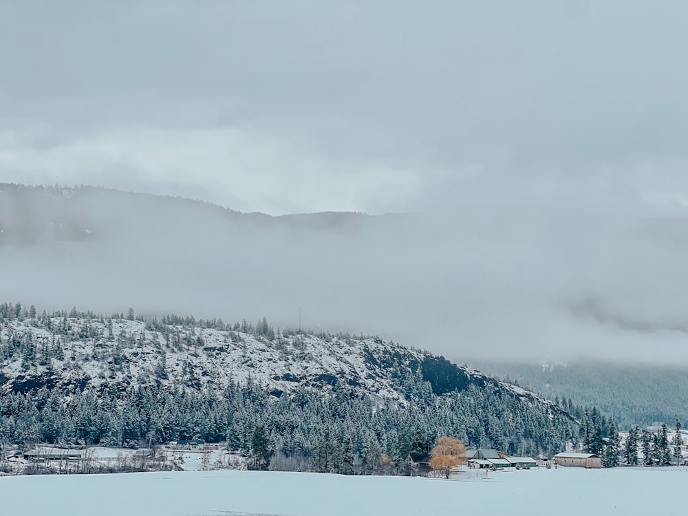 une montagne enneigée