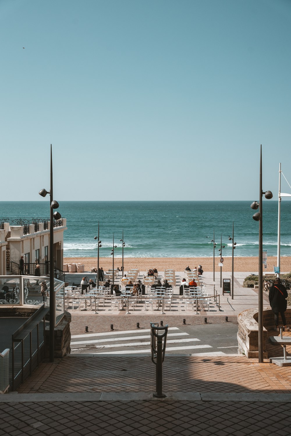 a view of a beach from a high point of view