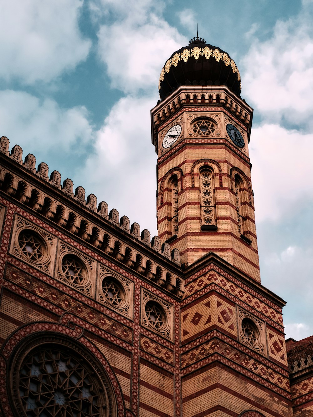 a clock tower on top of a building