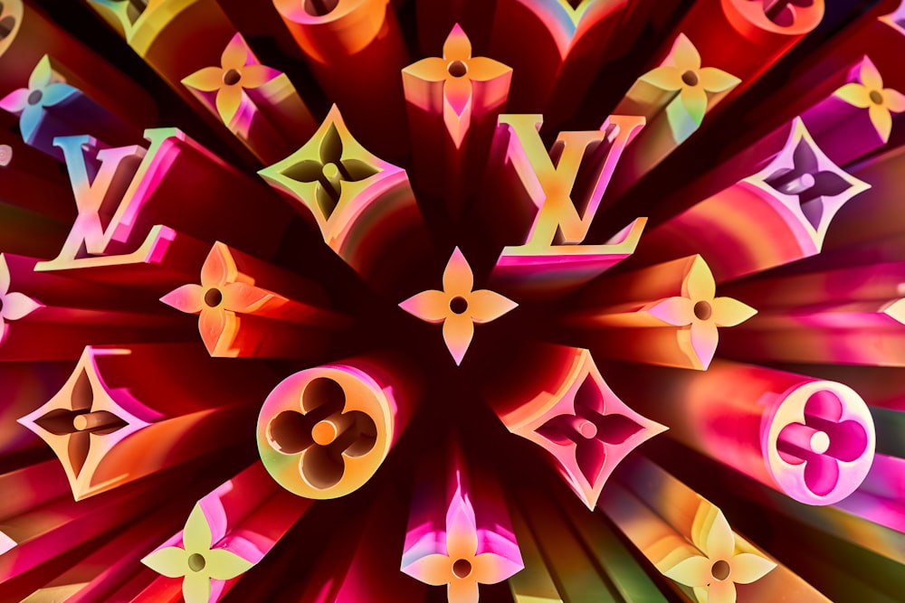 a colorful picture of a louis vuitton logo