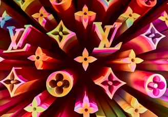 a colorful picture of a louis vuitton logo