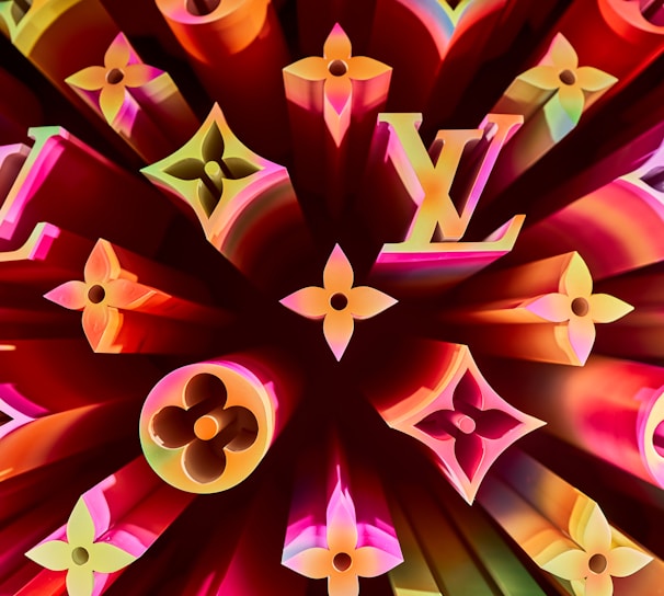 a colorful picture of a louis vuitton logo