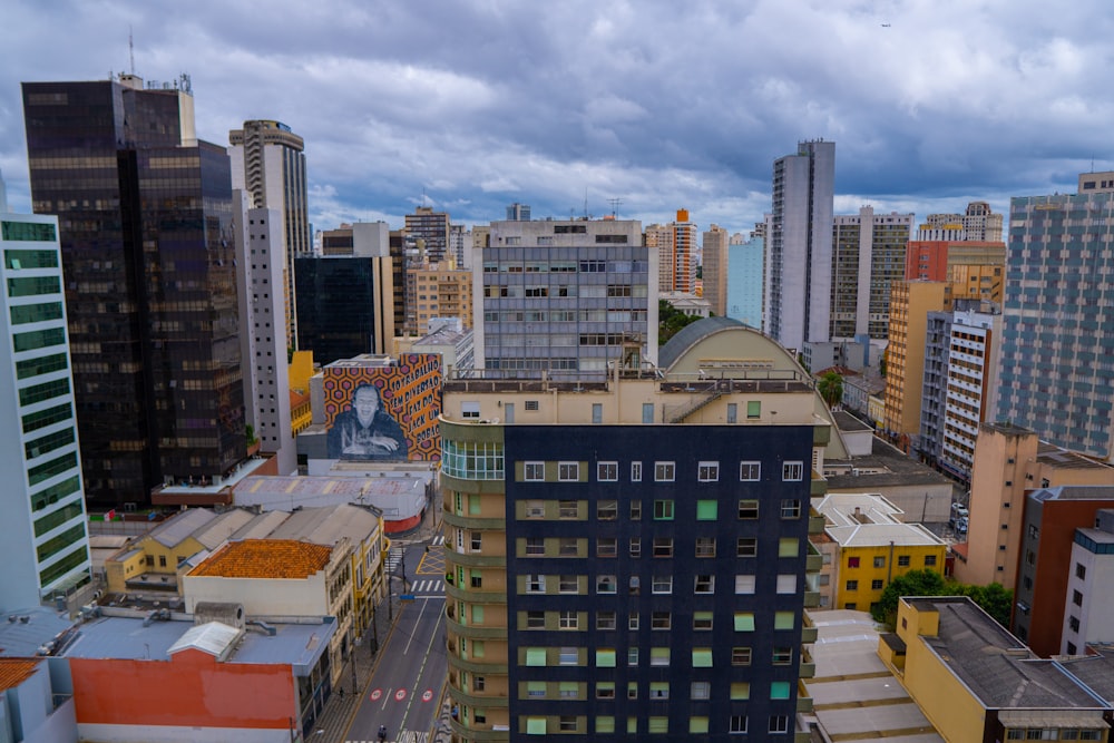 a view of a city from the top of a building