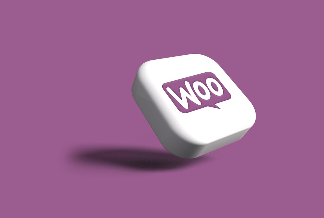 a purple and white square with the word woo on it,