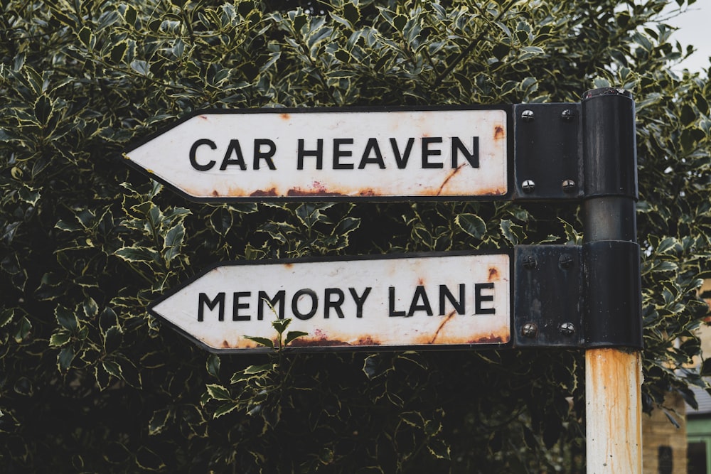 a couple of street signs sitting on top of a pole