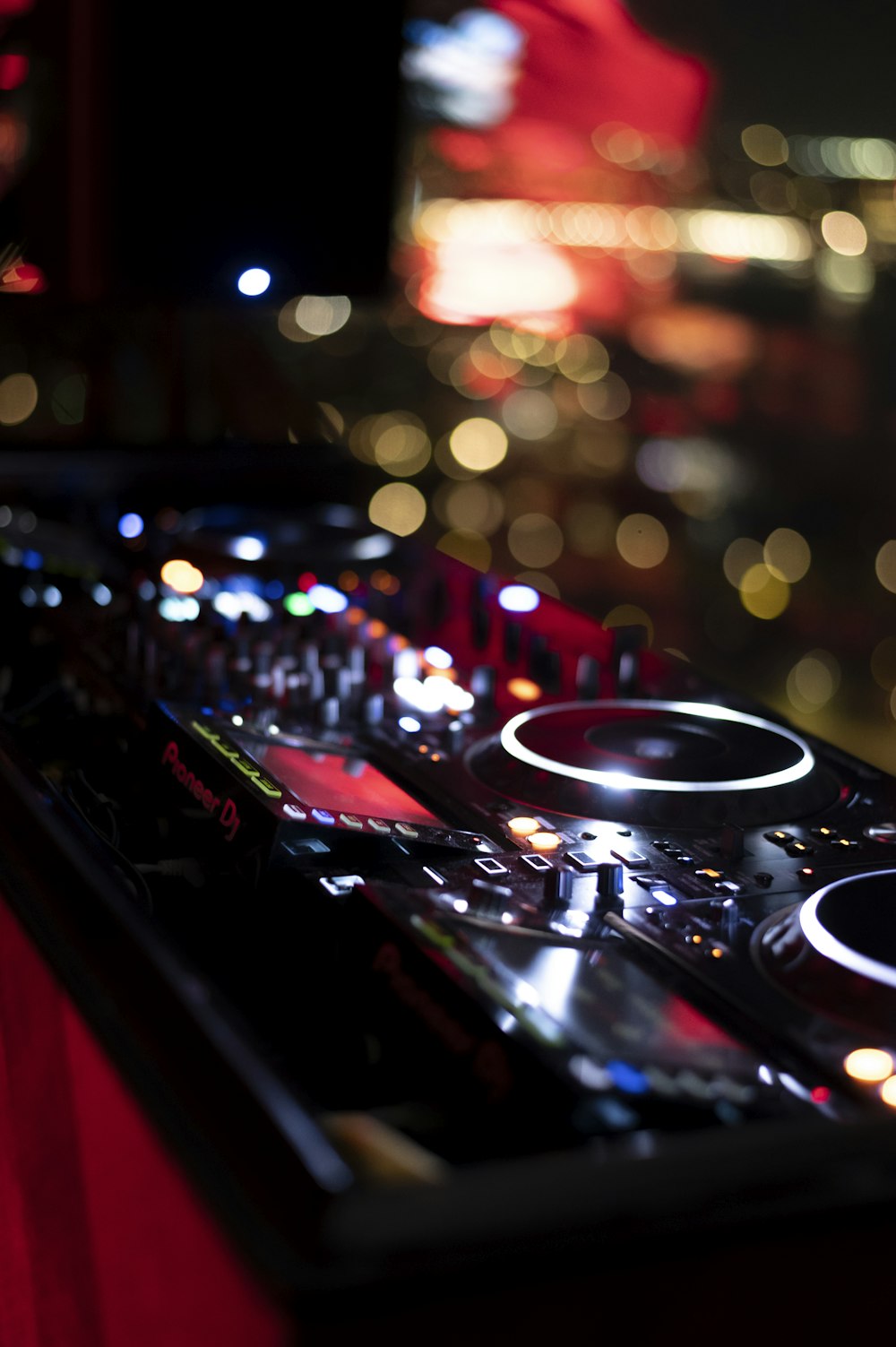 a dj controller sitting on top of a table