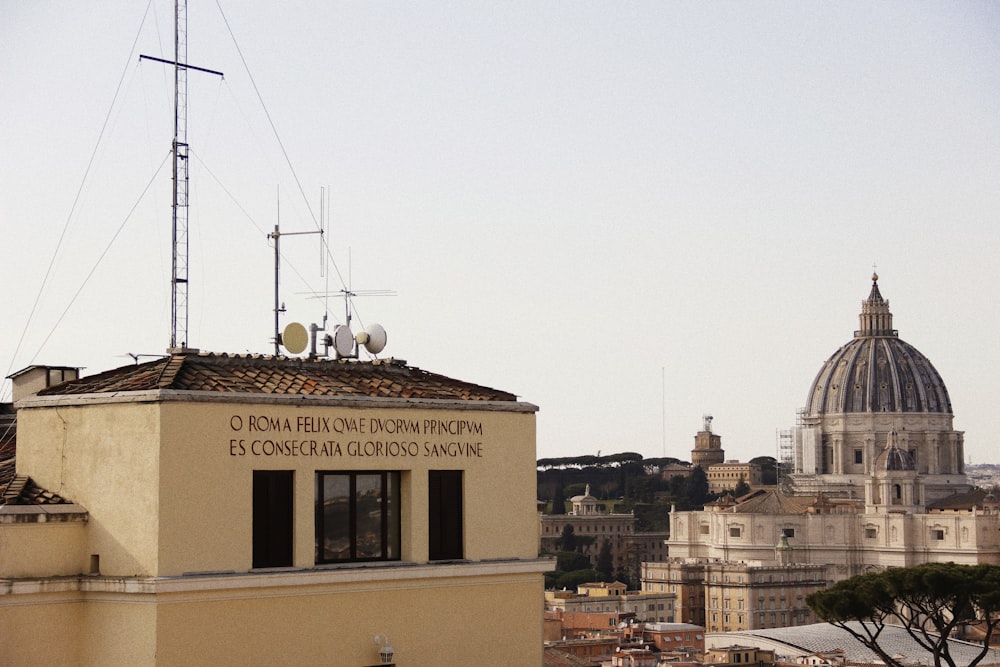 a view of a city from a rooftop of a building