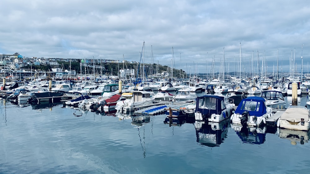 a bunch of boats that are in the water