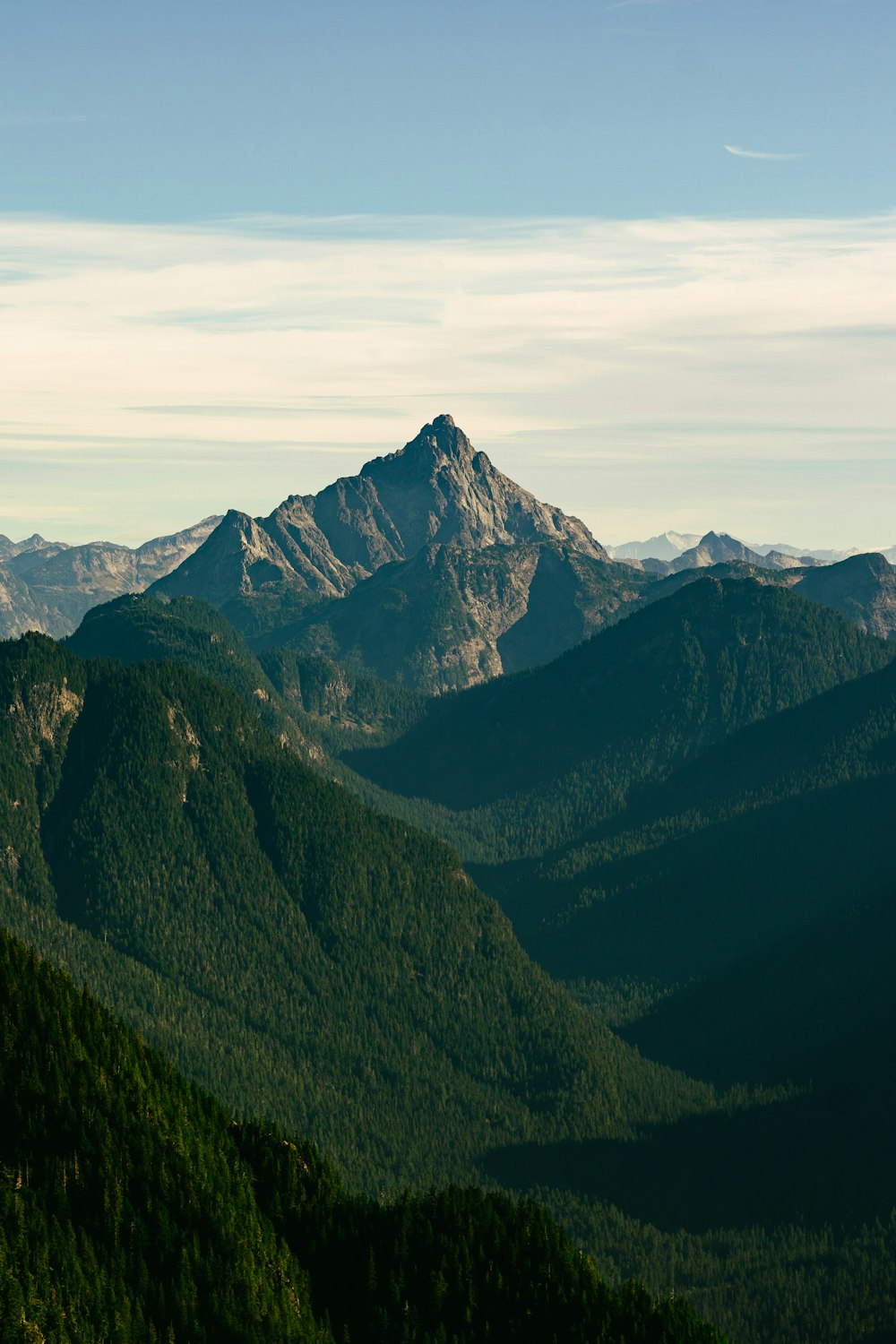 a view of a mountain range in the distance