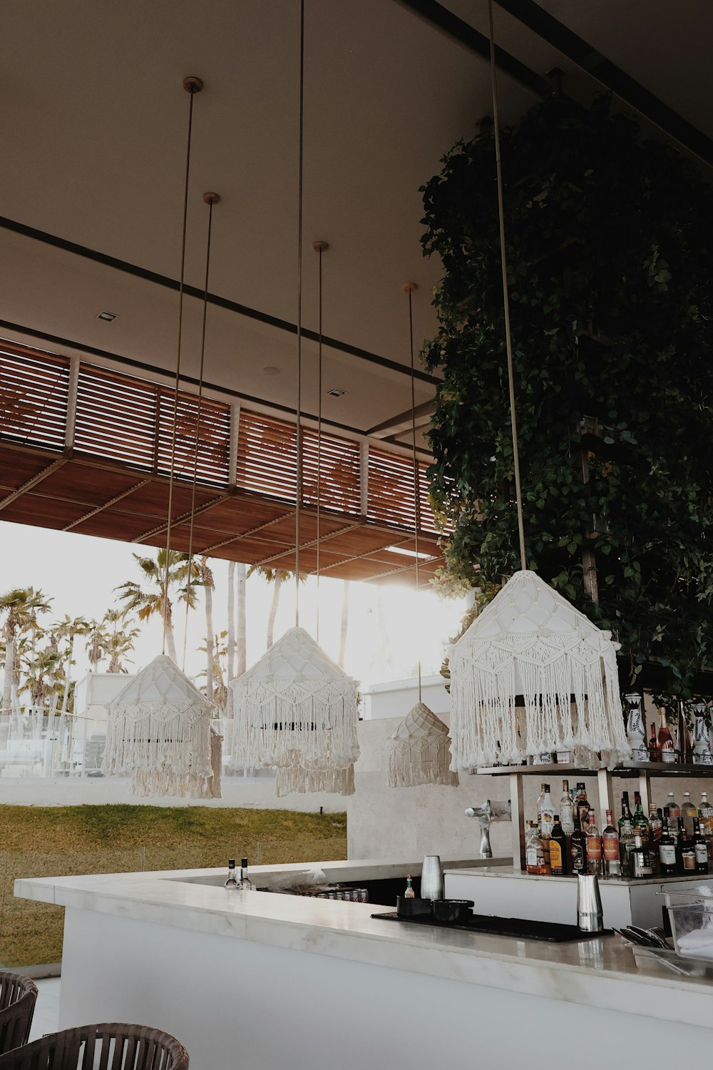 a bar with a bunch of bottles on it