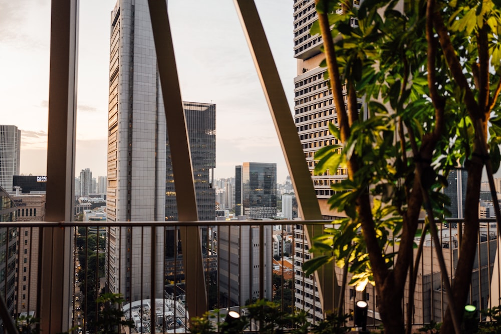 a view of a city from a high rise building