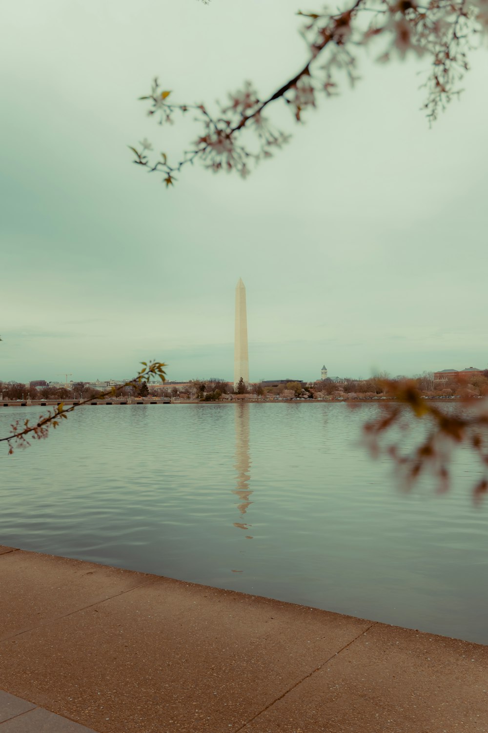 Una vista del Monumento a Washington desde el otro lado del agua