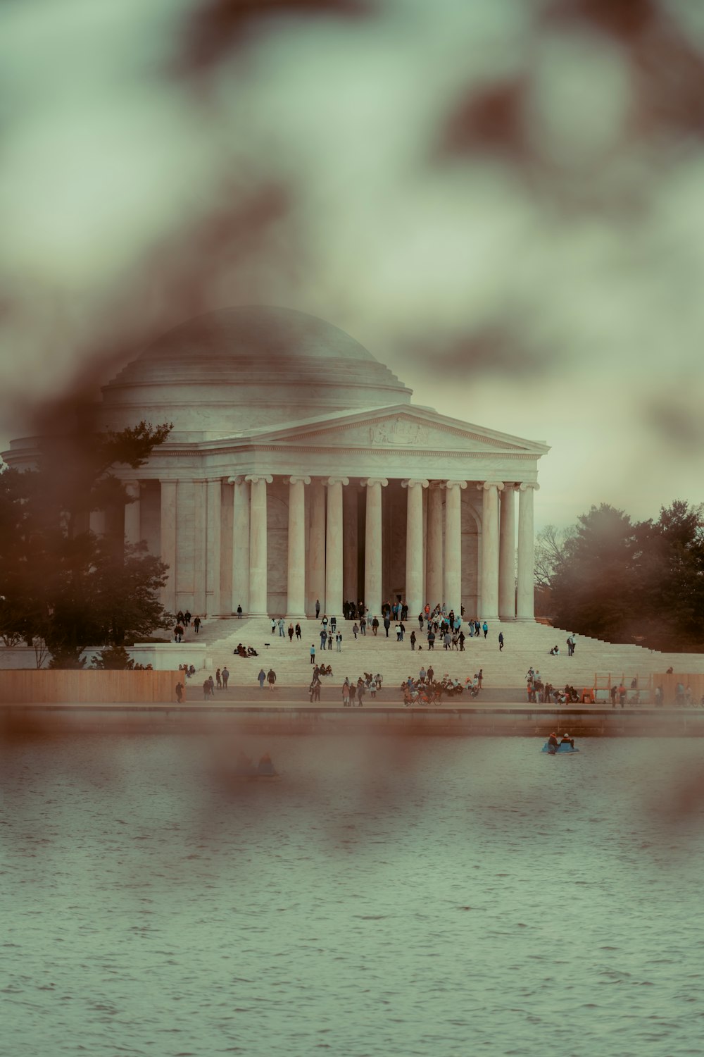 a view of the lincoln memorial from across the water