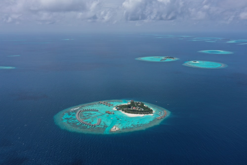 a small island in the middle of the ocean