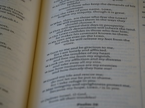 A close-up of an open book with printed text, focusing on several paragraphs organized by numbers and verses. The page appears to be from a religious or spiritual book.